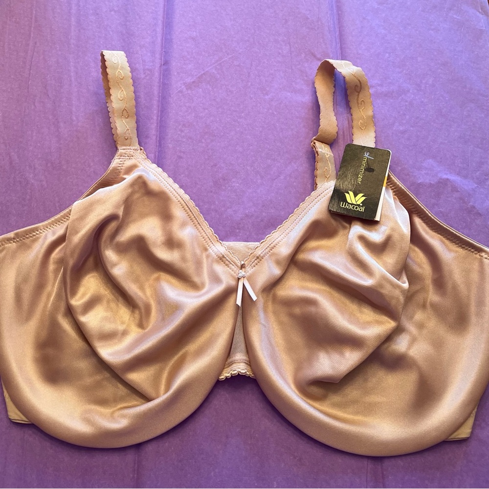 Wacoal Minimizer Satin-Look Full Coverage Bra in Nude 42DD